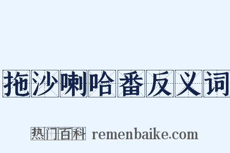 拖沙喇哈番反义词是什么意思的图片